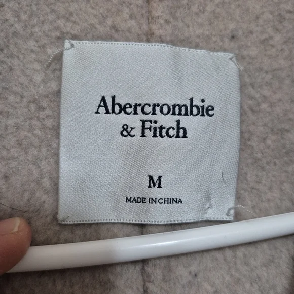 Abercrombie & Fitch Women's Minimalist Cream Wool-Blend Coat Blazer – Size M - Picture 3 of 7